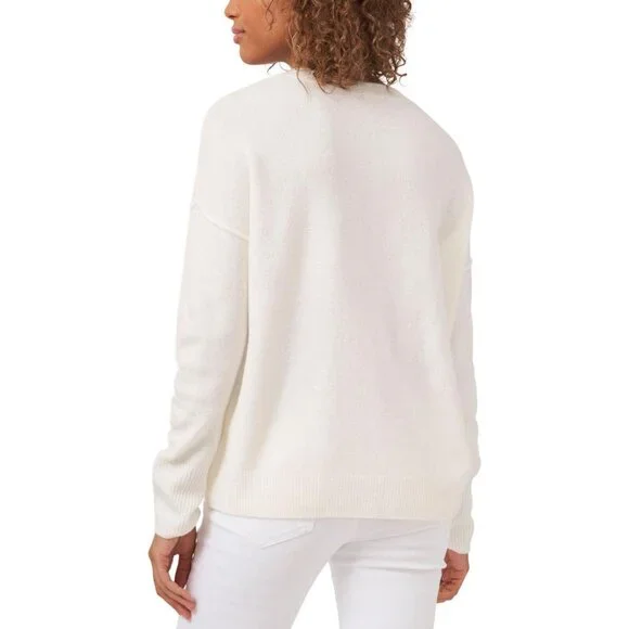 NWT Vince Camuto Womens Plus Size Crewneck Sweater 9251219 1X Antique White - Picture 2 of 6